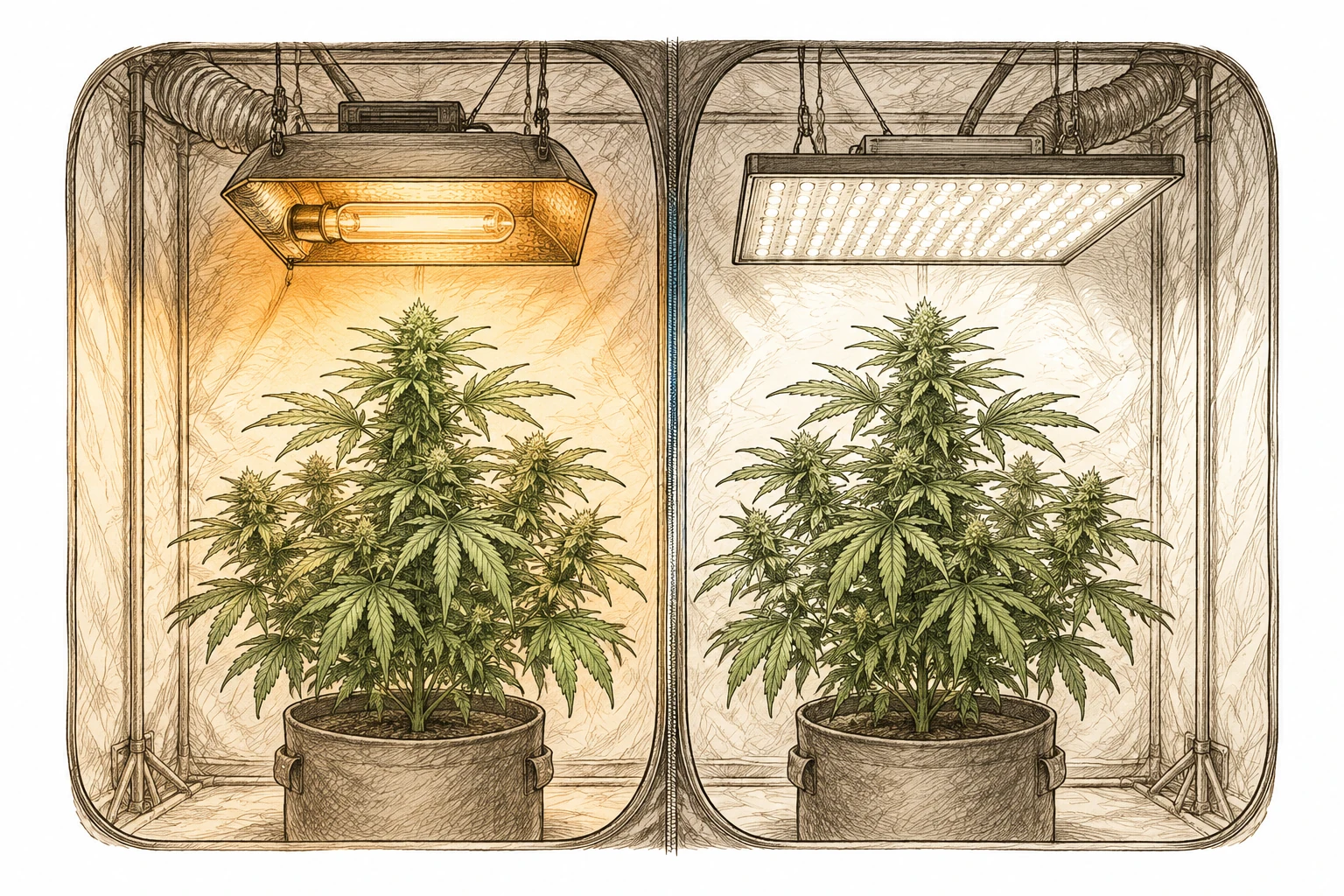 LED vs HPS Cannabis Grow