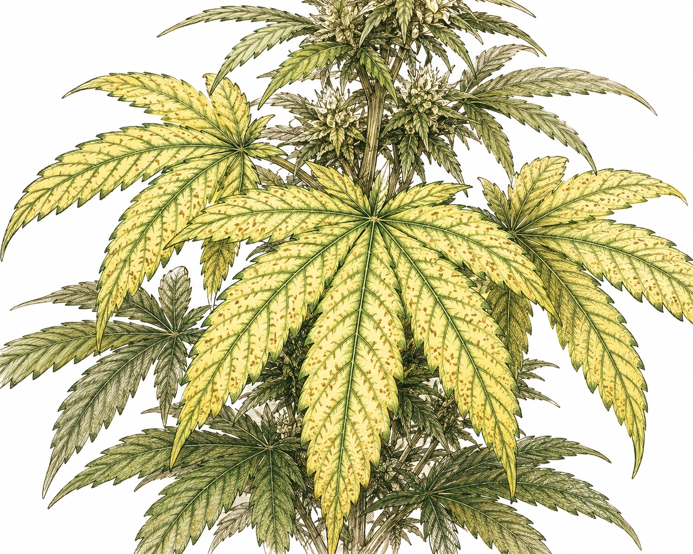 Manganmangel Cannabis — intervenale Chlorose