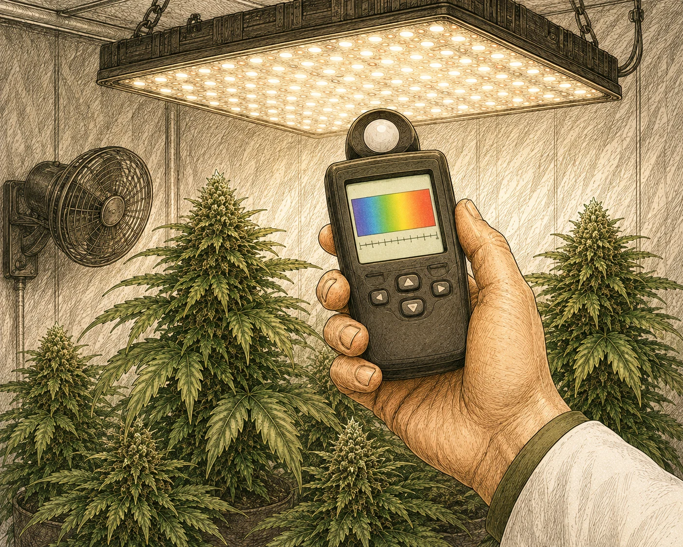 PAR Lichtspektrum 400 bis 700 Nanometer für Cannabis