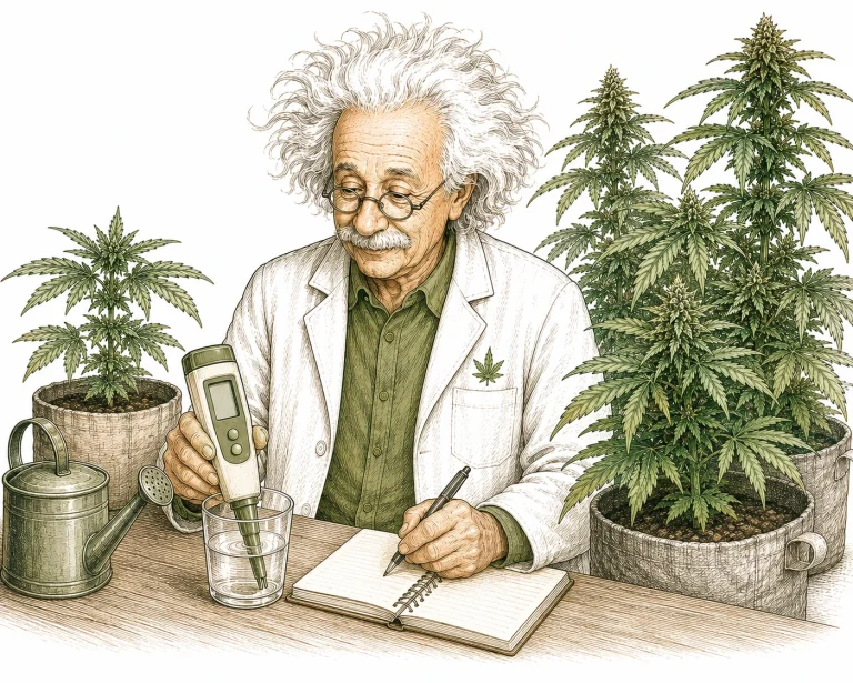 Manganmangel Cannabis vorbeugen – regelmäßige pH-Kontrolle im Grow-Journal