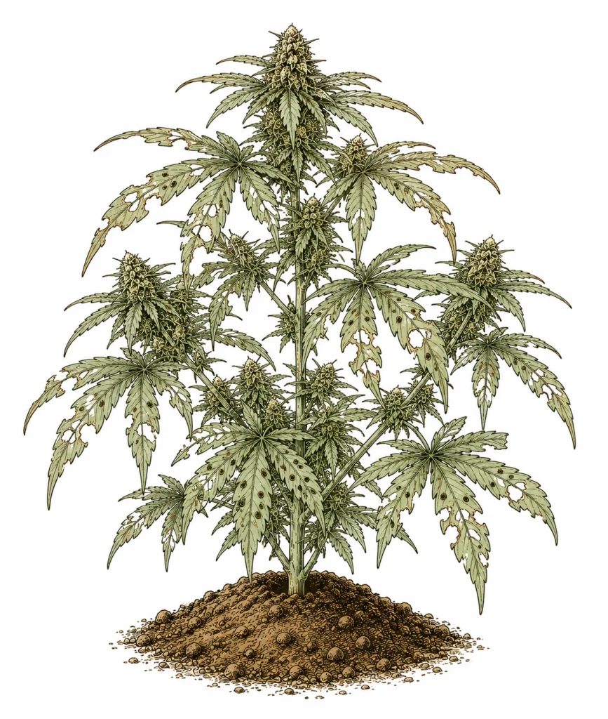 Raupen Cannabis Freiland