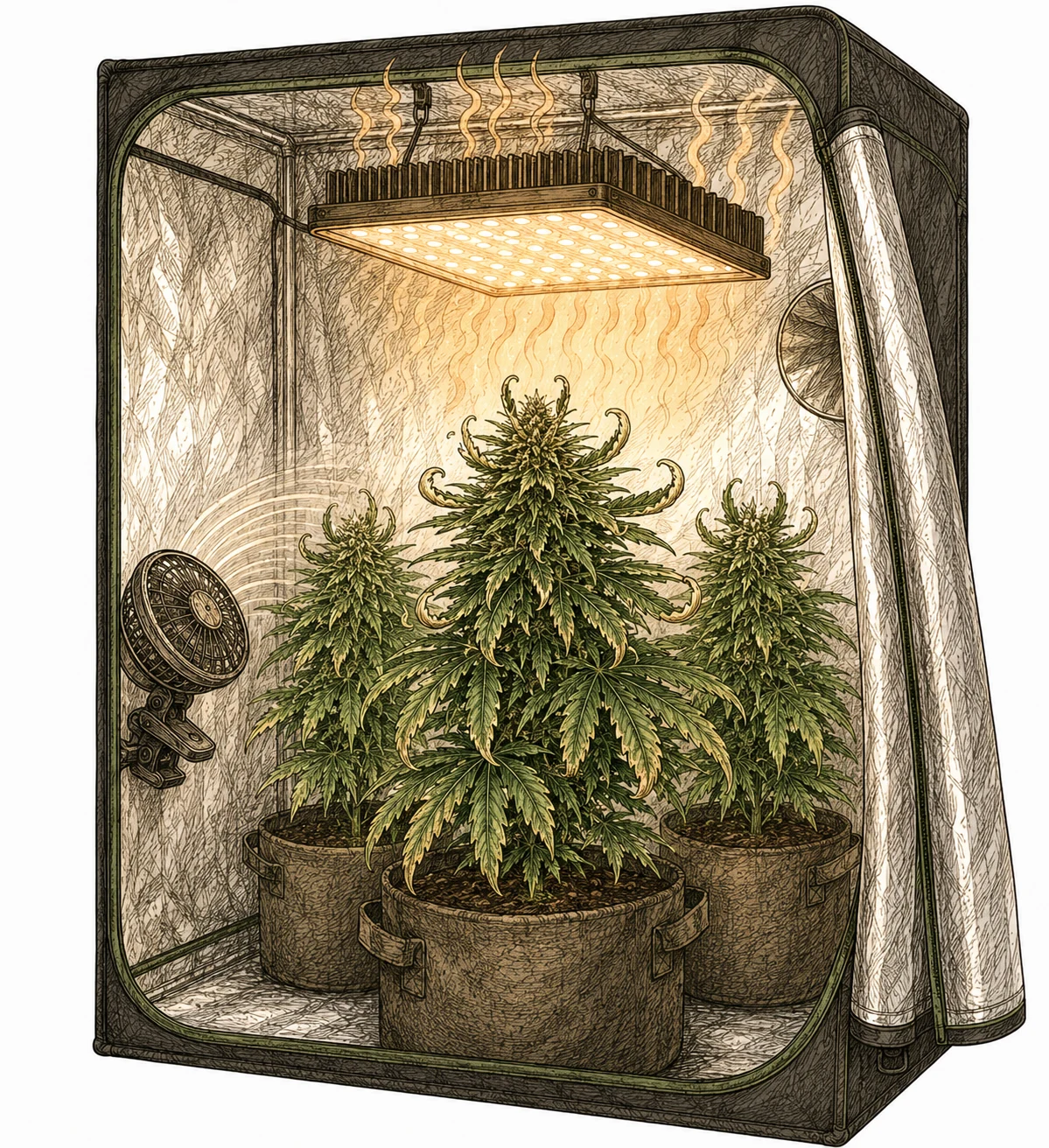 Anfängerfehler: Ventilator und Growlampe falsch positioniert