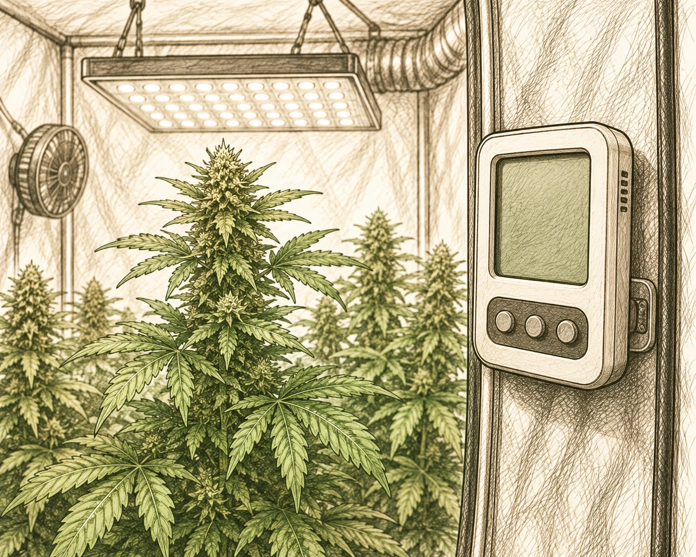 Cannabis Belüftung Growbox – Thermo-Hygrometer zur Klimakontrolle
