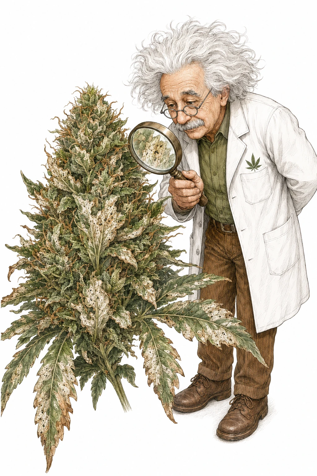 Thripse Cannabis in der Blütephase – starker Befall bei der Inspektion