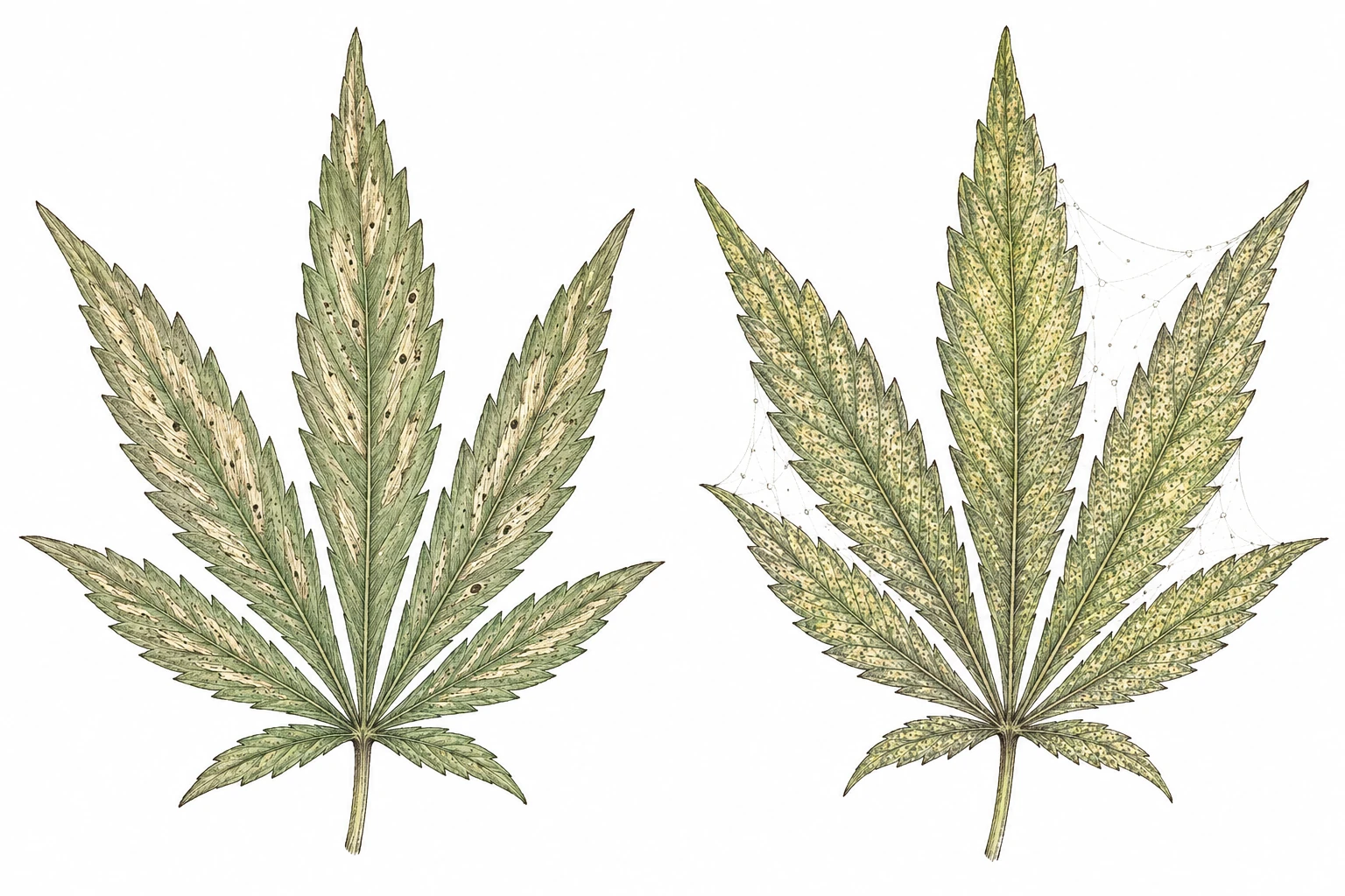 Thripse Cannabis – Verwechslung mit Spinnmilbenschäden