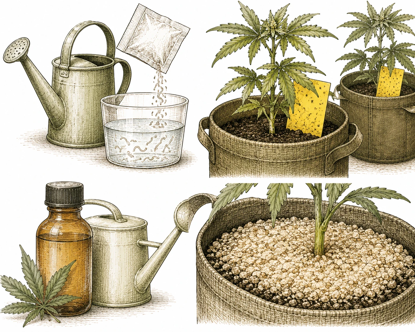 Trauermücken Cannabis bekämpfen – Nematoden, Leimfallen und BTi