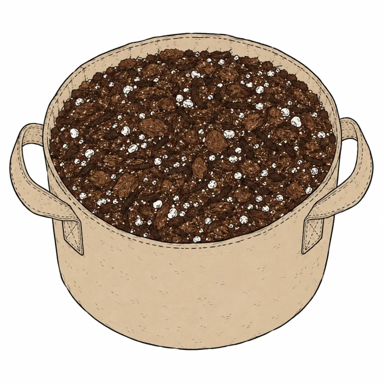Autoflower Cannabis lockeres Substrat im Fabric Pot