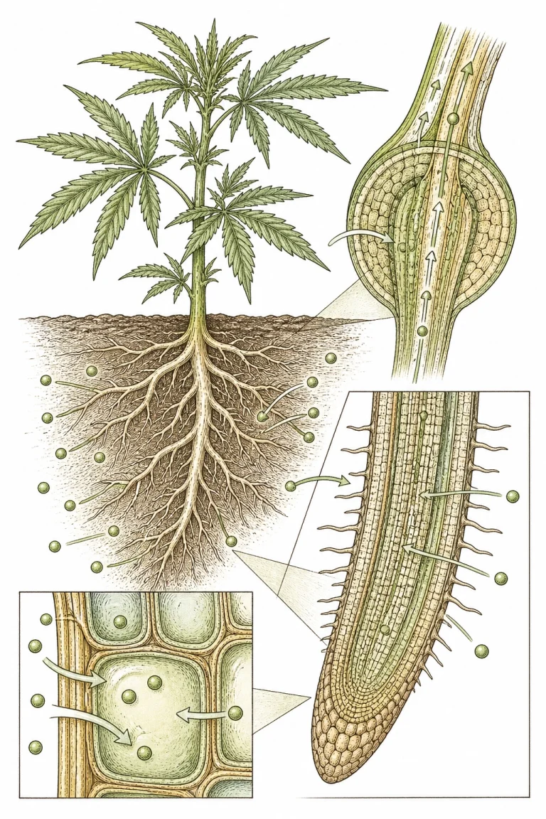 Bor Überschuss Cannabis Wurzel Aufnahme schematische Darstellung