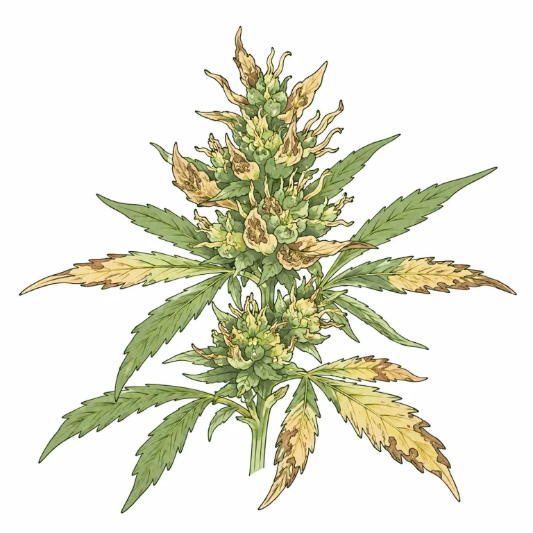 Bormangel Cannabis Blütenstand nekrotische Kelchblätter