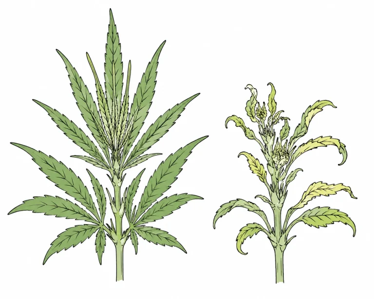 Bormangel Cannabis gesunde vs verformte Triebspitze im Vergleich