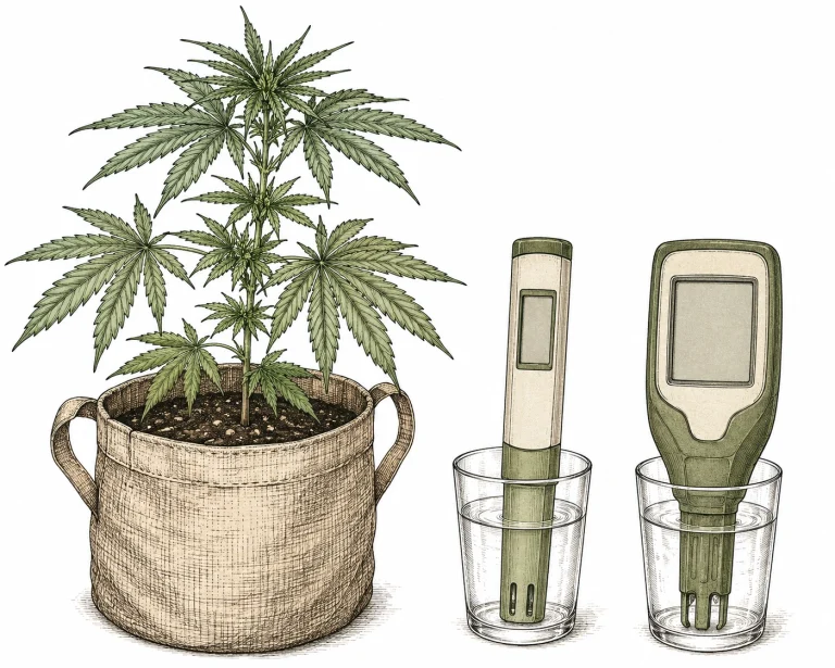 Cannabis Mangan Überschuss pH-Messgerät EC-Messgerät Prävention