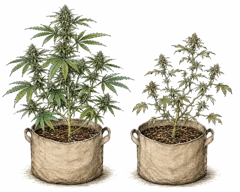 Cannabis Trainingsstress übertrainierte Pflanze Vergleich gesund