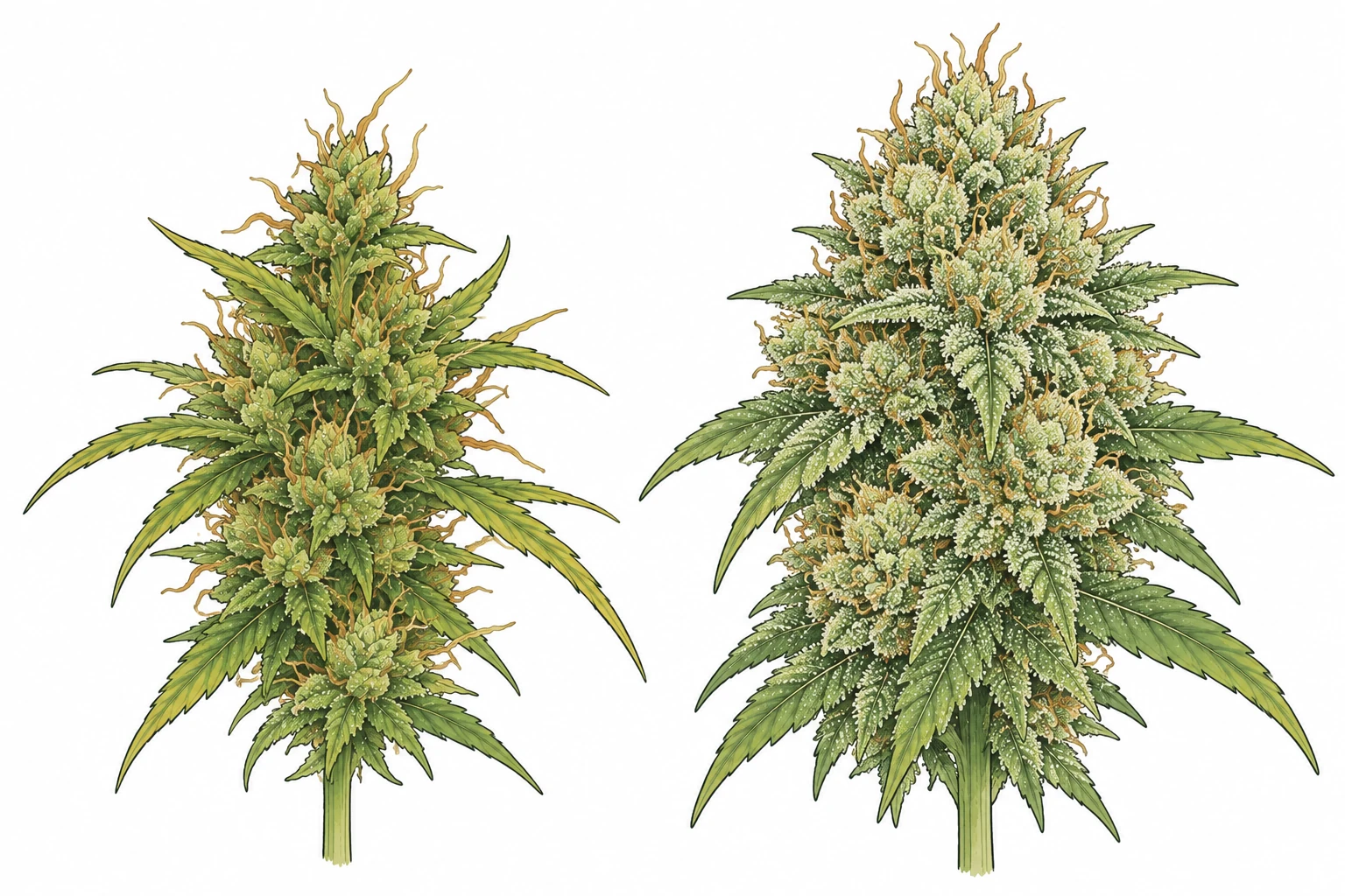 Cannabis wenig Trichome