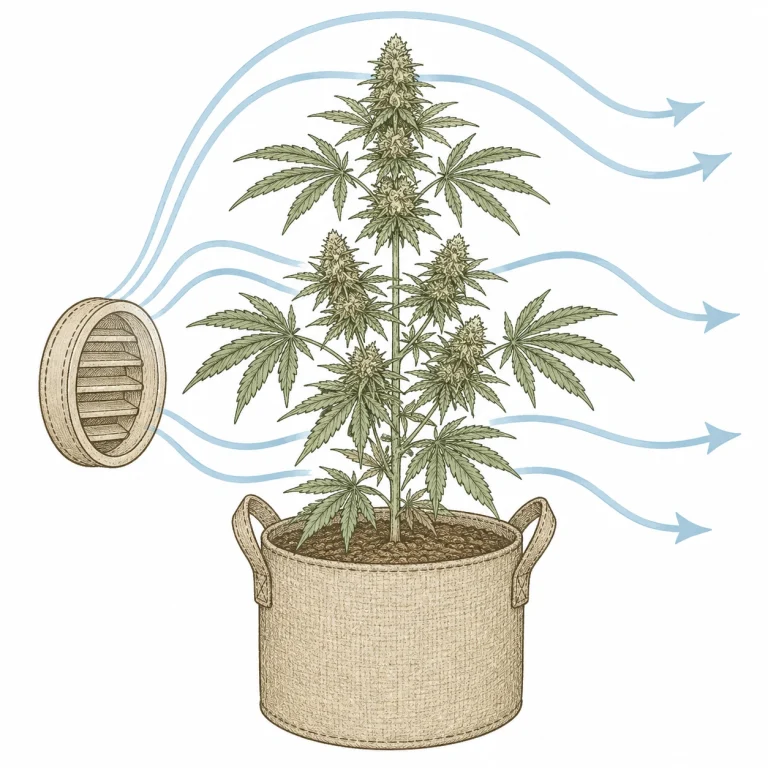 Cannabis Zugluft Growzelt Luftströmung Schema
