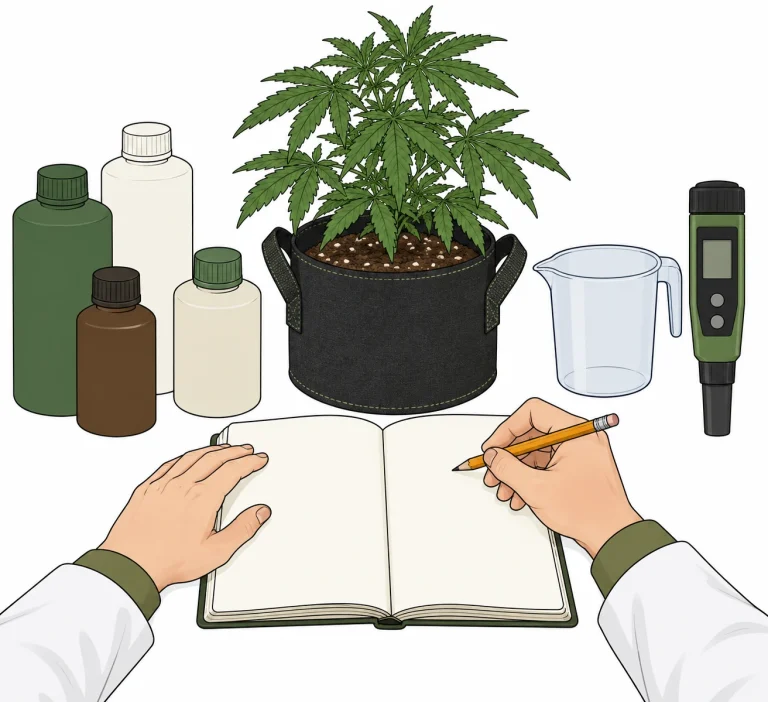 Stickstoffüberschuss Cannabis Düngerflaschen und EC-Messgerät